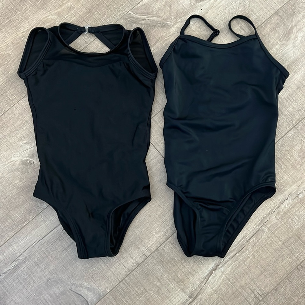 2 black dance Leotards